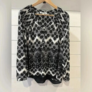 Black Rainn Black and White Blouse- women’s XL